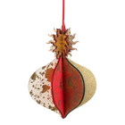 Wooden Bauble | Meringue in Red/Green