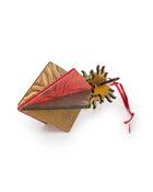 Wooden Bauble | Seed Head in Red/Soft Green