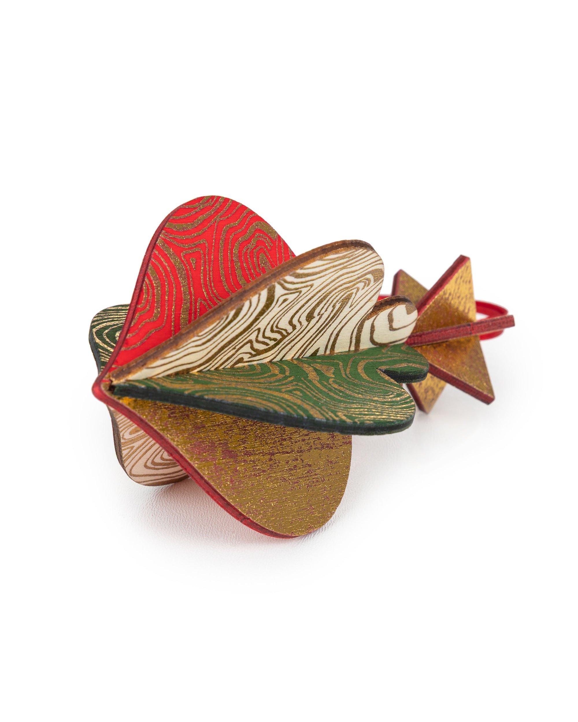 Wooden Bauble | PontyPine in Red/Green