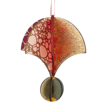 Wooden Bauble | Parachute in Burgundy/red