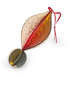 Wooden Bauble | Petal in Red Wine/Soft Green