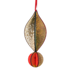 Wooden Bauble | Petal in Red/Forest Green