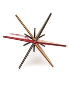 Wooden Bauble | Diamond Tile in Red wine/Soft Green