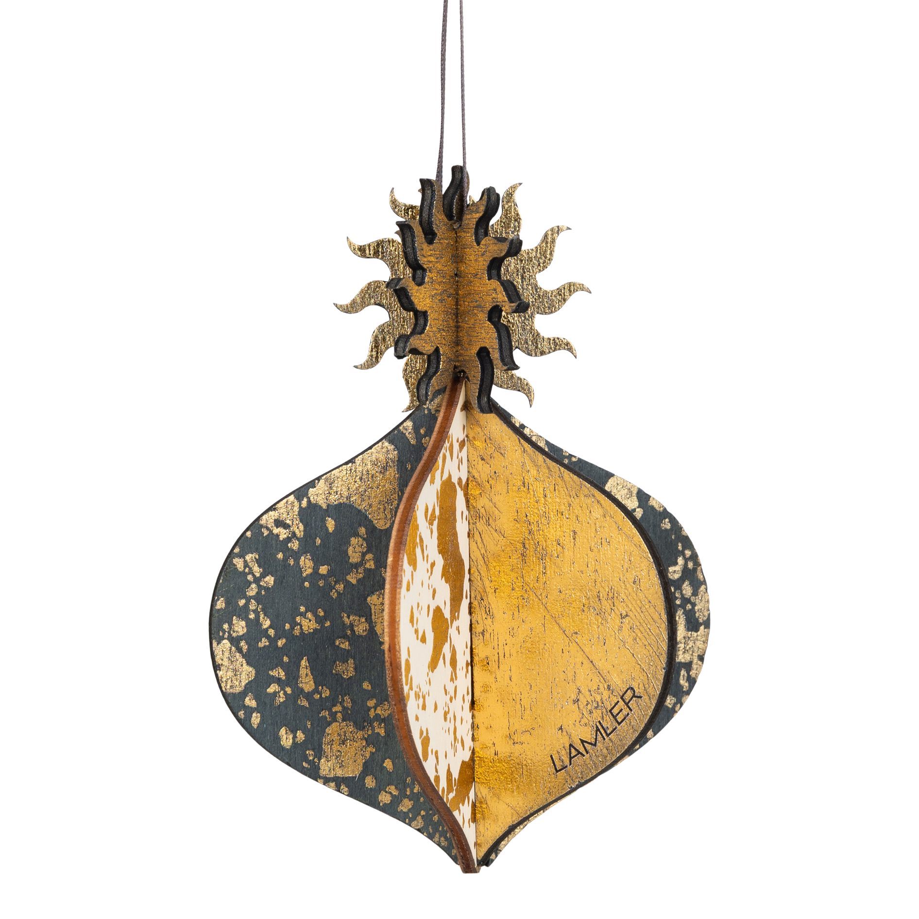 Wooden Bauble | Meringue in Charcoal