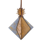 Wooden Bauble | Diamond Tile in Soft Blue/Pinks