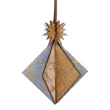 Wooden Bauble | Diamond Tile in Soft Blue/Pinks