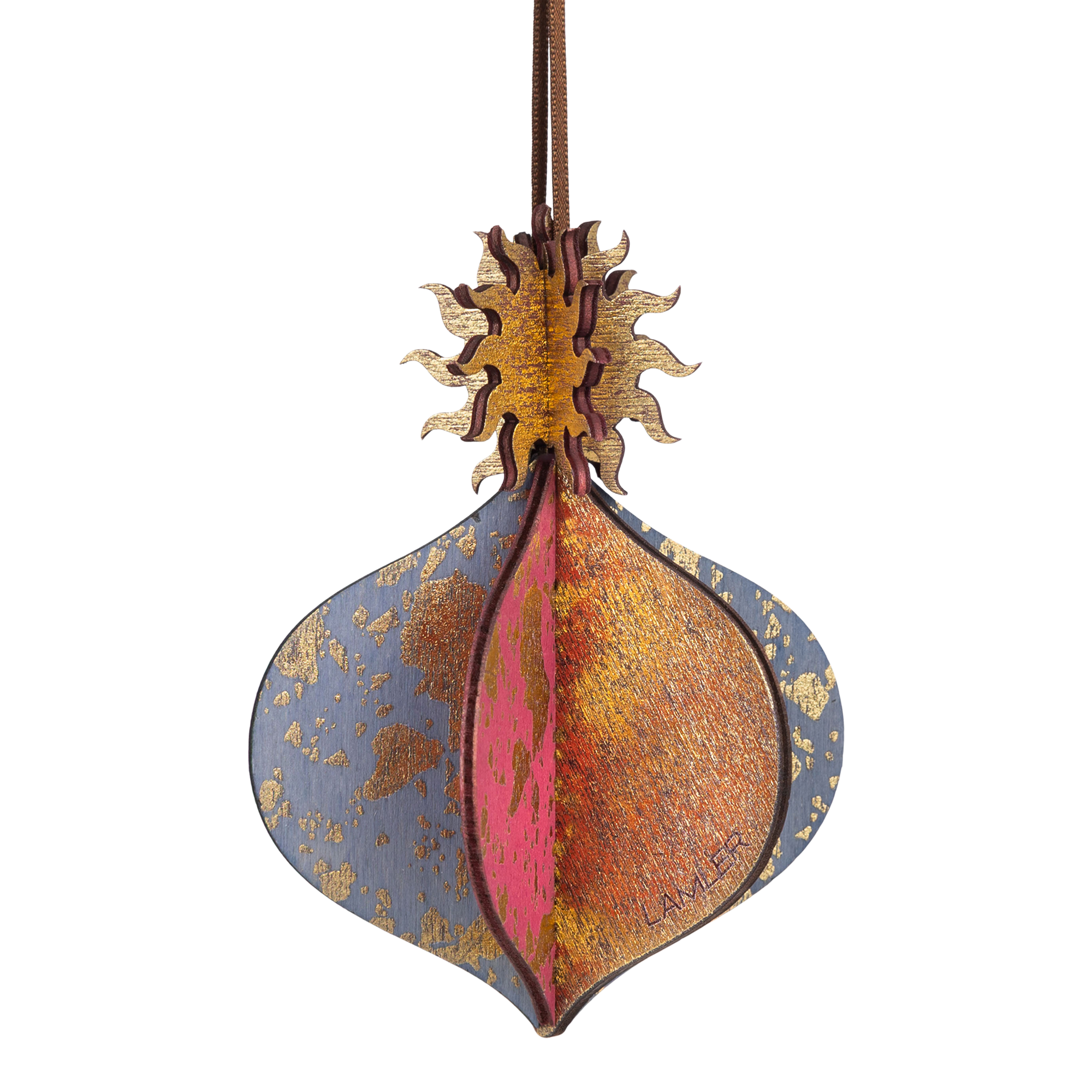 Wooden Bauble | Meringue in Soft Blue/Pinks