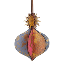 Wooden Bauble | Meringue in Soft Blue/Pinks