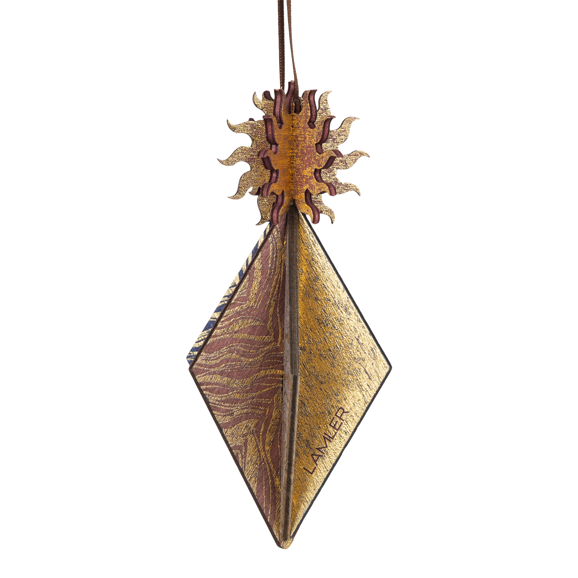 Wooden Bauble | Seed Head in Soft Blue/Brown