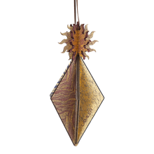 Wooden Bauble | Seed Head in Soft Blue/Brown