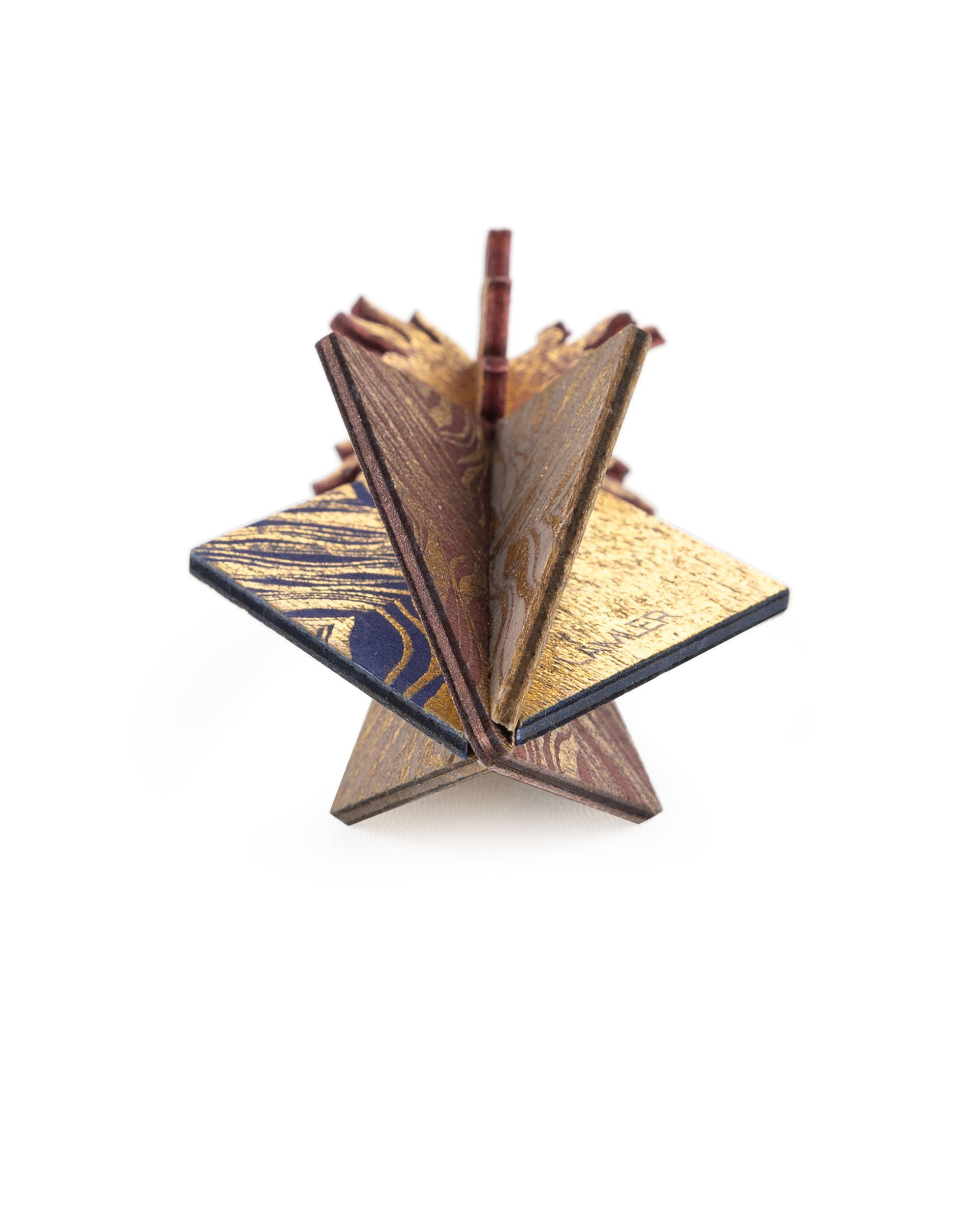 Wooden Bauble | Seed Head in Soft Blue/Brown