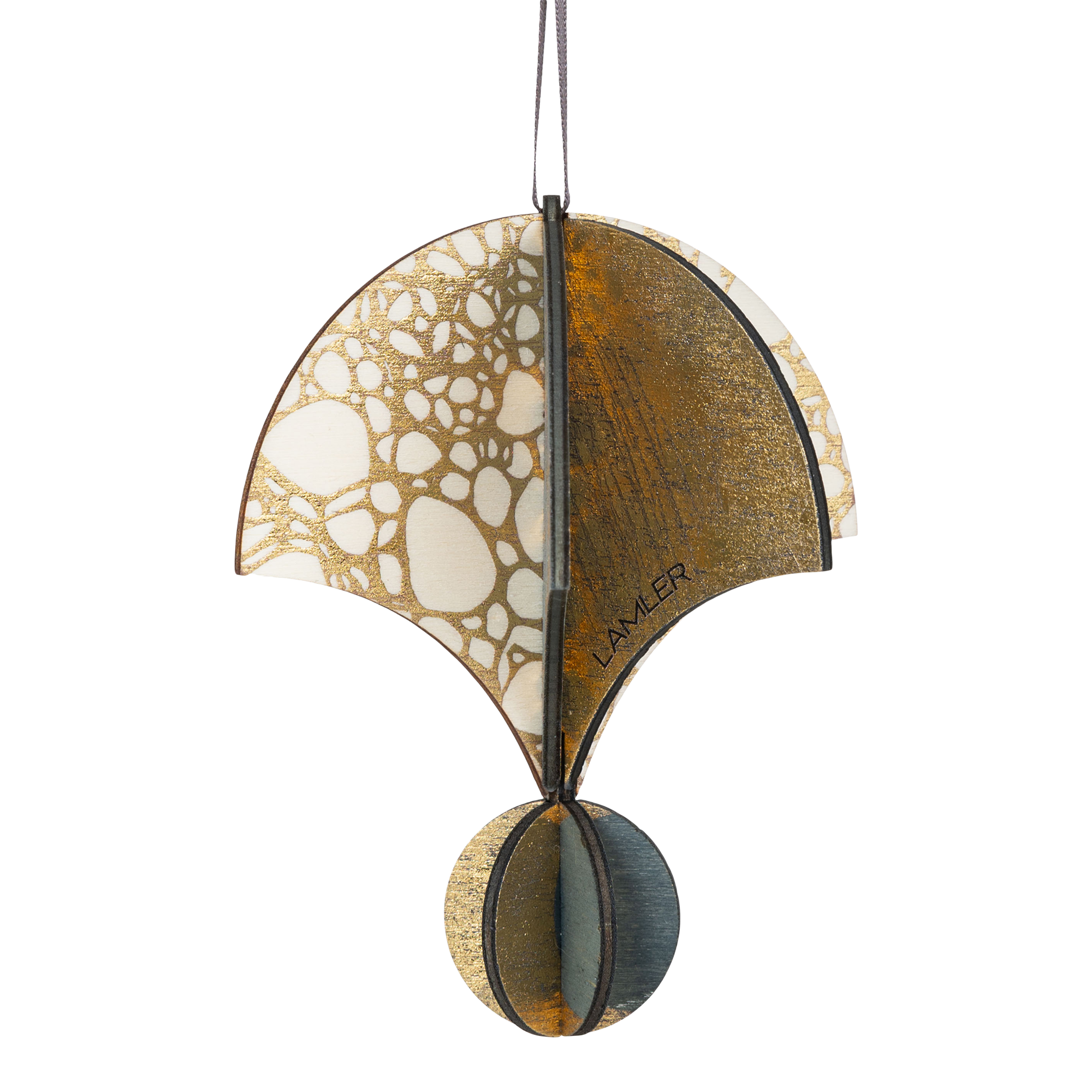 Wooden Bauble | Parachute in Charcoal/Bone