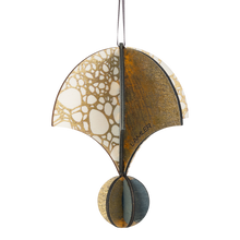 Wooden Bauble | Parachute in Charcoal/Bone