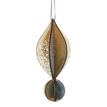 Wooden Bauble | Petal in Charcoal/Ivory