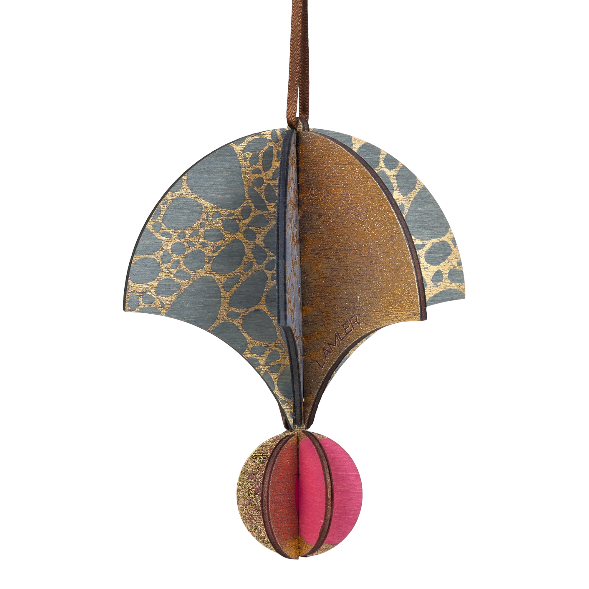 Wooden Bauble | Parachute in Soft Blue/Pinks