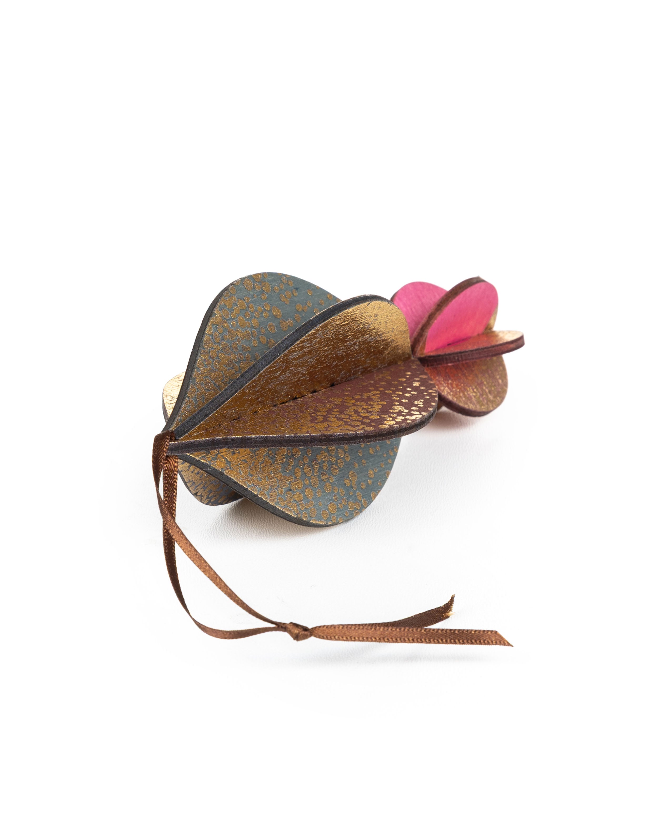 Wooden Bauble | Petal in Soft Blue/Pinks