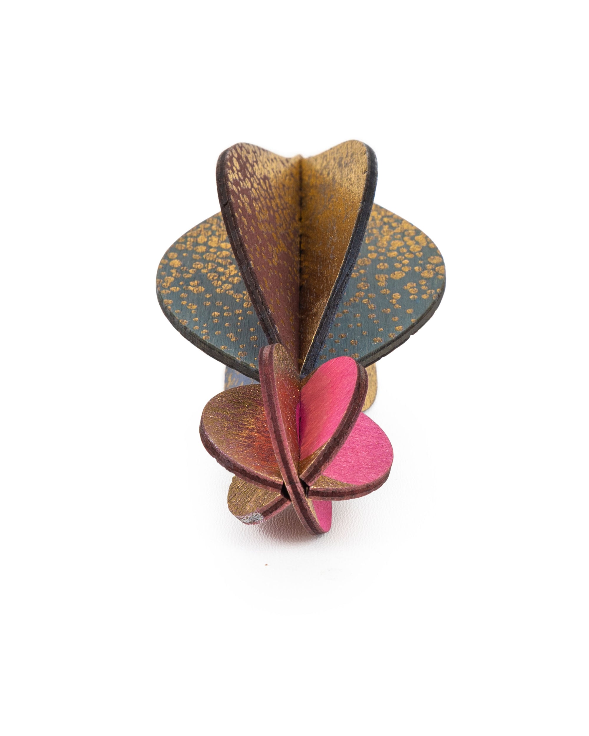 Wooden Bauble | Petal in Soft Blue/Pinks