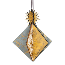 Wooden Bauble | Diamond Tile in Charcoal/Ivory