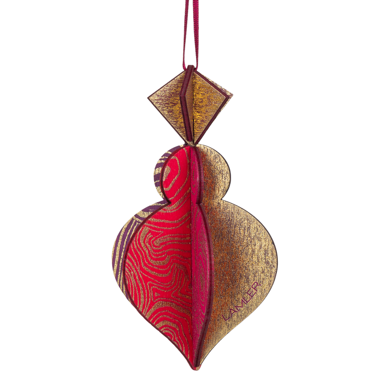 Wooden Bauble | PontyPine in Hot Pink/Orange