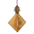 Wooden Bauble | Diamond Tile in Purple/Ochre