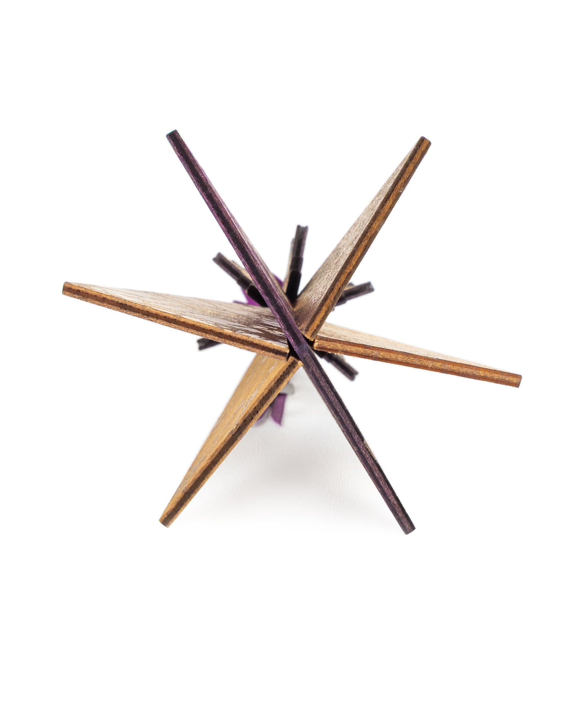 Wooden Bauble | Diamond Tile in Purple/Ochre