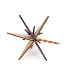 Wooden Bauble | Diamond Tile in Purple/Ochre