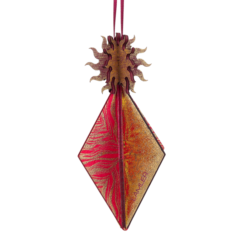 Wooden Bauble | Seed Head in Hot Pink/Purple