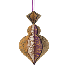 Wooden Bauble | PontyPine in Purple/Ochre