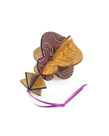 Wooden Bauble | PontyPine in Purple/Ochre