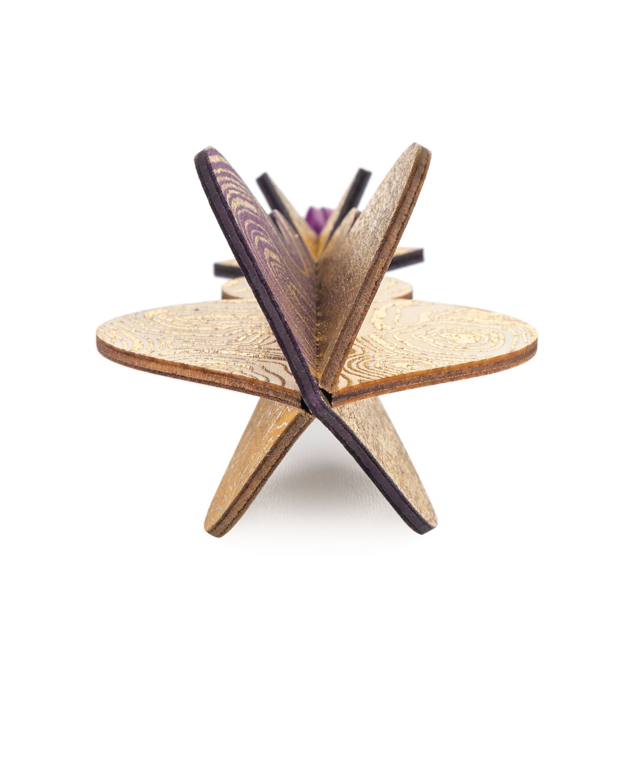 Wooden Bauble | PontyPine in Purple/Ochre