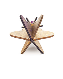 Wooden Bauble | PontyPine in Purple/Ochre