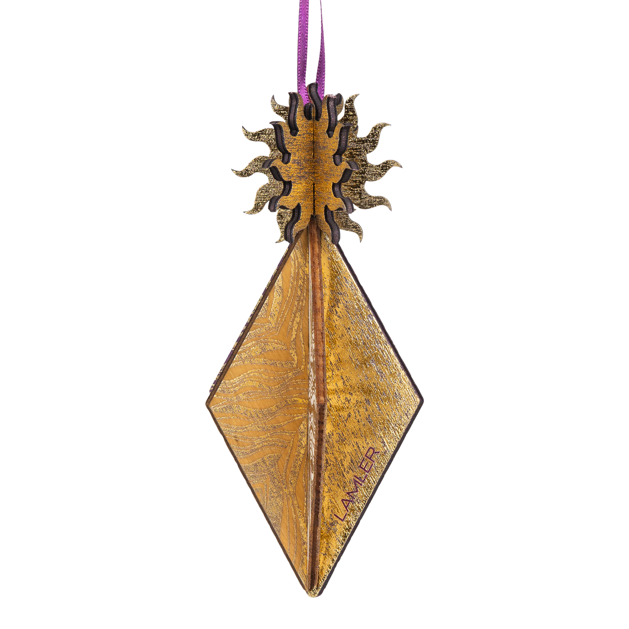 Wooden Bauble | Seed Head in Purple