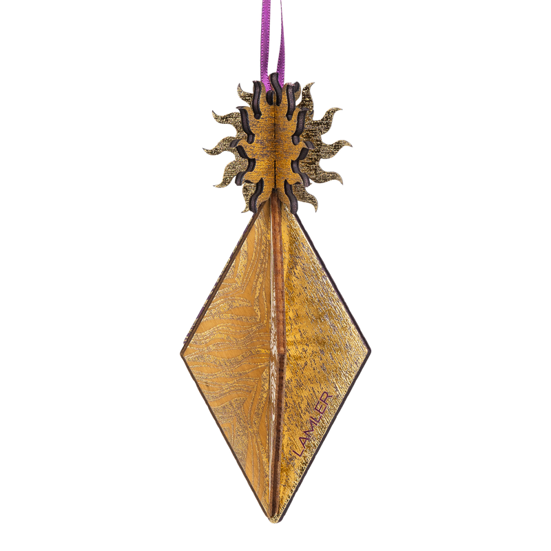 Wooden Bauble | Seed Head in Purple