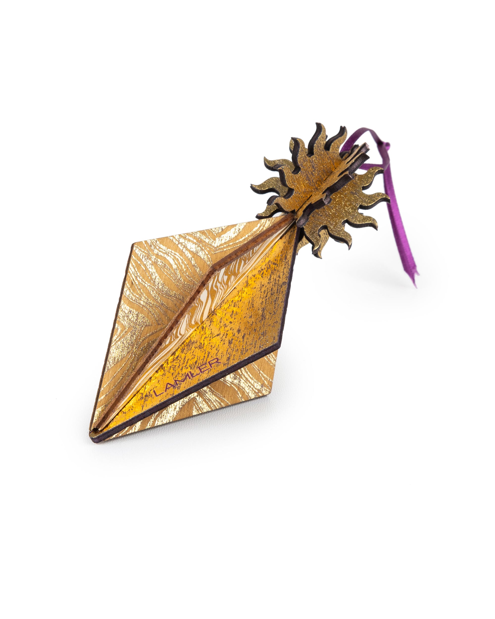 Wooden Bauble | Seed Head in Purple