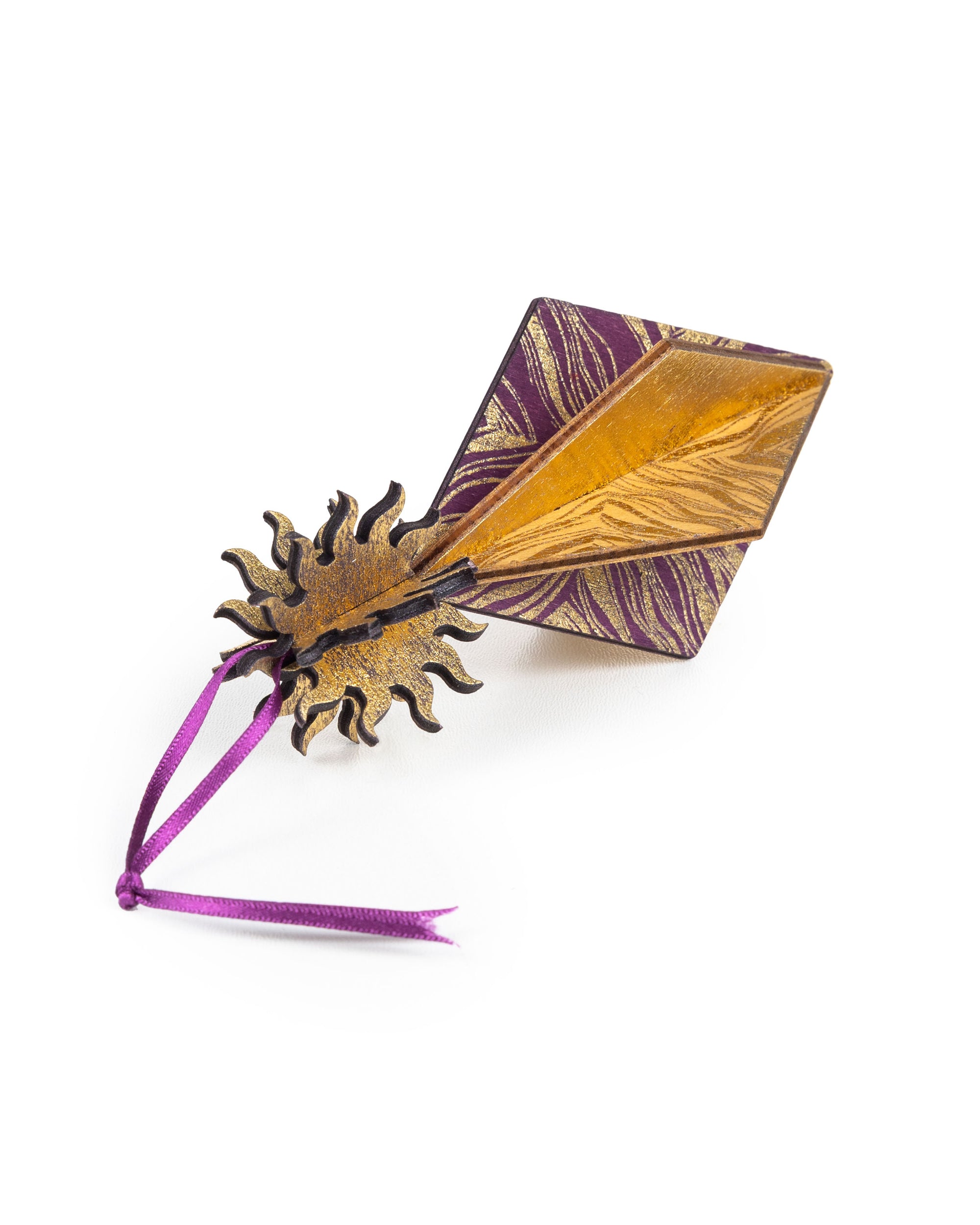 Wooden Bauble | Seed Head in Purple