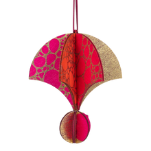 Wooden Bauble | Parachute in Hot Pink/Orange