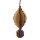 Wooden Bauble | Petal in Purple/Gold
