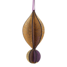 Wooden Bauble | Petal in Purple/Gold