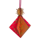 Wooden Bauble | Diamond Tile in Hot Pink/Deep Orange