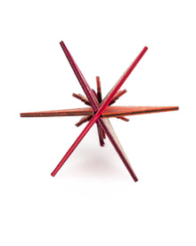 Wooden Bauble | Diamond Tile in Hot Pink/Deep Orange