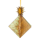 Wooden Bauble | Diamond Tile in Pale Yellow/Green