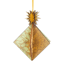 Wooden Bauble | Diamond Tile in Pale Yellow/Green