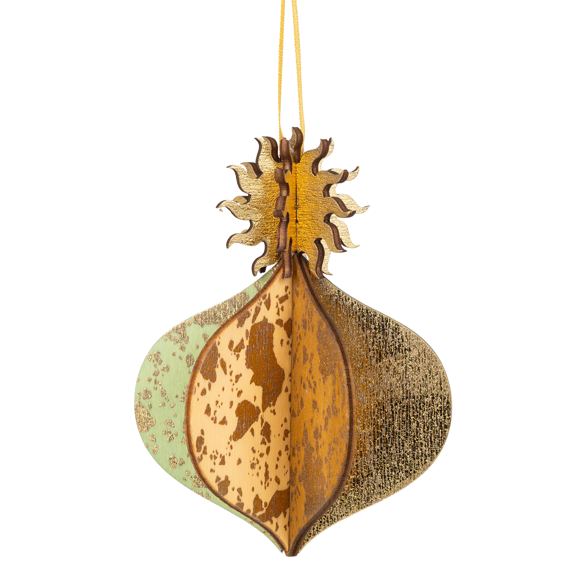 Wooden Bauble | Meringue in Pale Yellow/Green