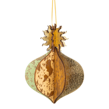 Wooden Bauble | Meringue in Pale Yellow/Green