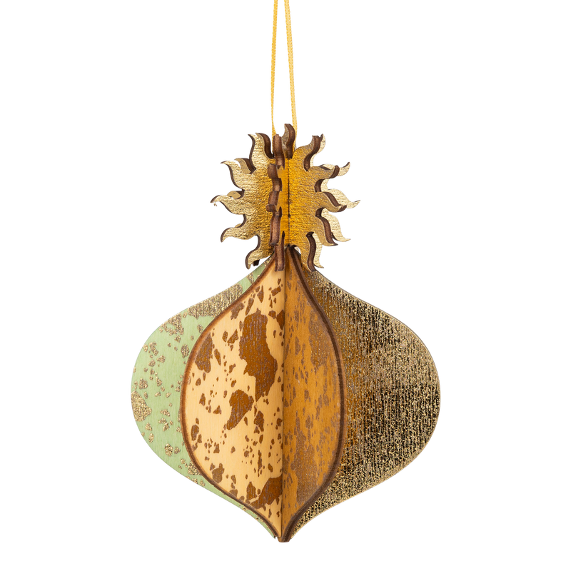 Wooden Bauble | Meringue in Pale Yellow/Green