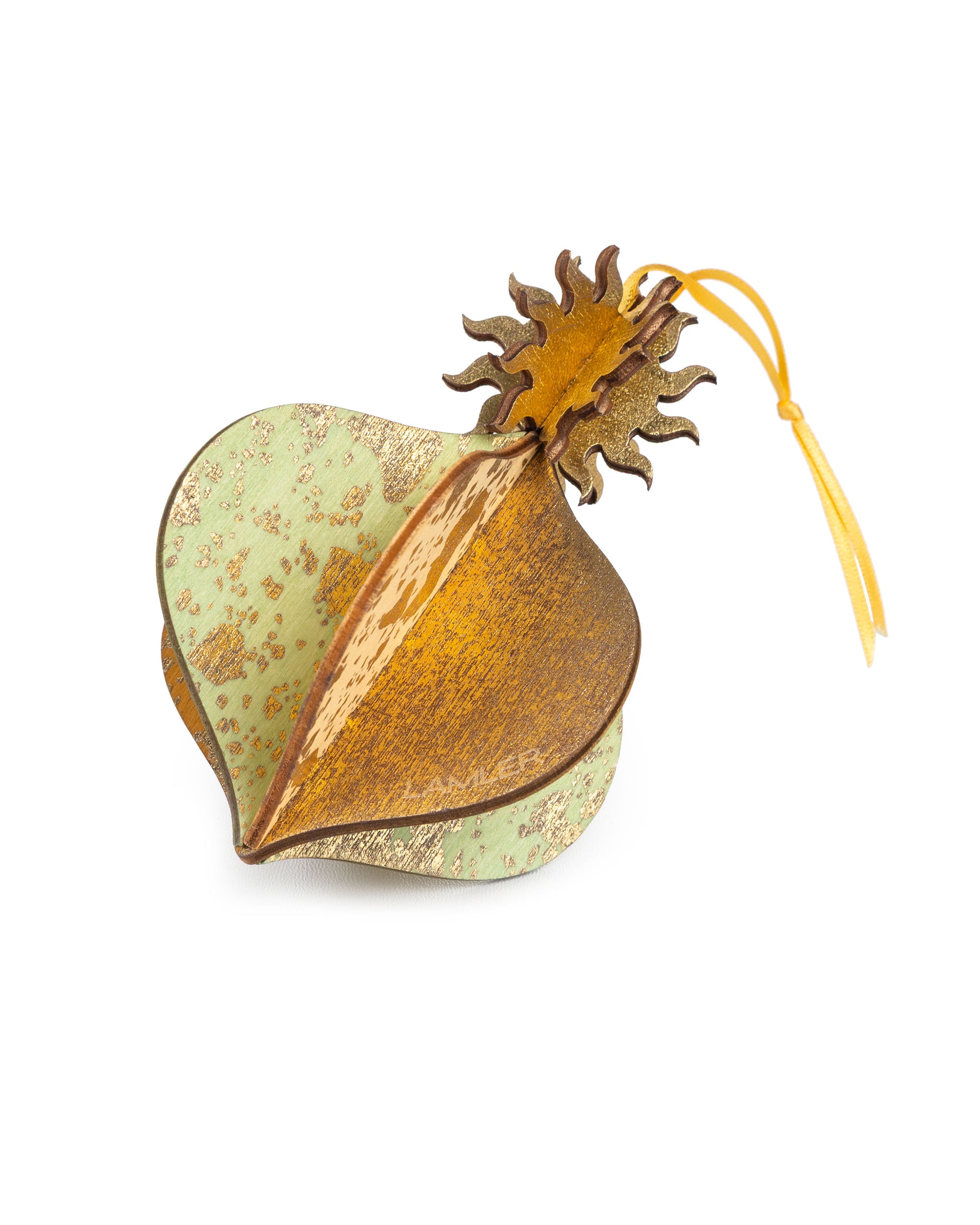 Wooden Bauble | Meringue in Pale Yellow/Green