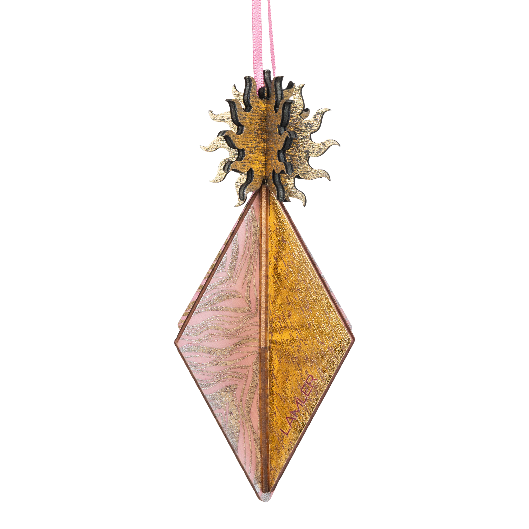 Wooden Bauble | Seed Head in Pink