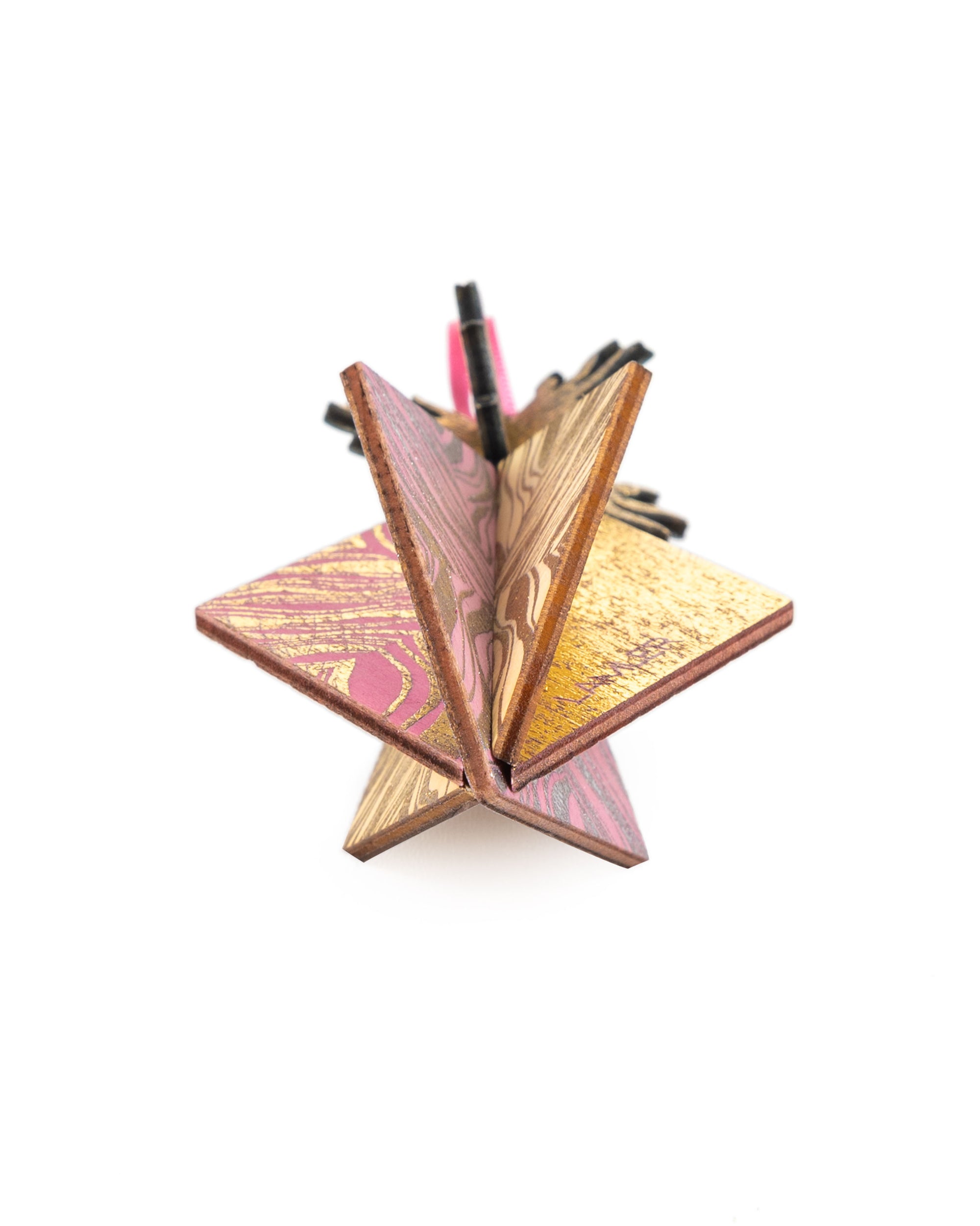 Wooden Bauble | Seed Head in Pink