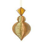 Wooden Bauble | PontyPine in Pale Yellow/Soft Green