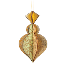 Wooden Bauble | PontyPine in Pale Yellow/Soft Green